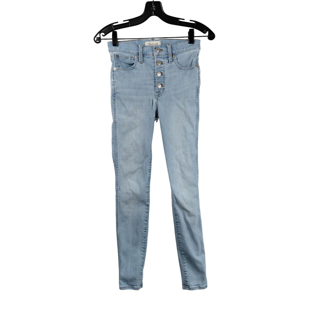 Madewell‎ 10 High Rise Skinny Jeans Light Wash Button Fly Womens Size 25